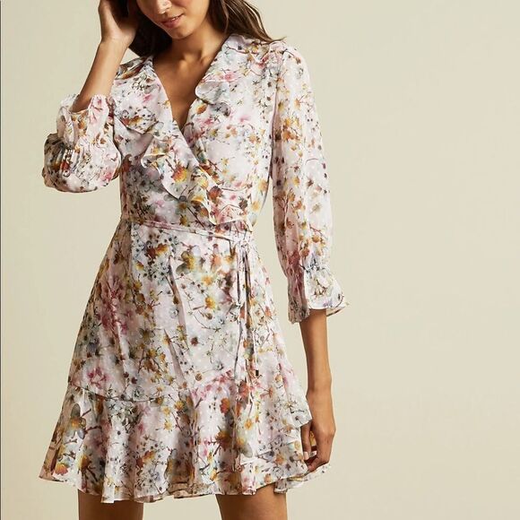 TED BAKERGRACYE Jasmine ruffle wrap dress